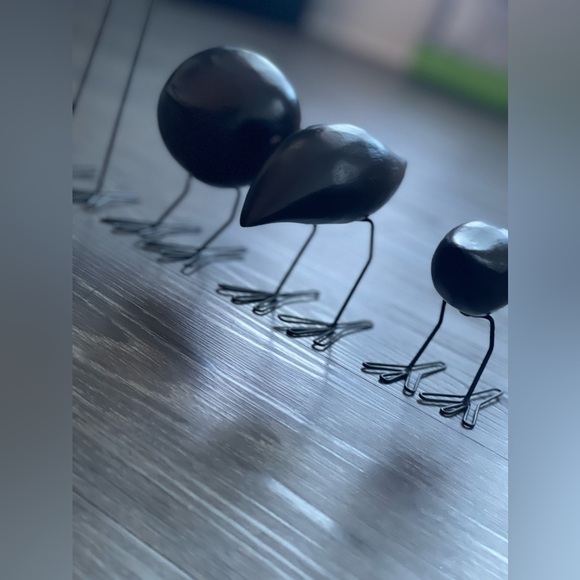 FISKELAGE Dark Wood 4 Metal BIRD Figures W/ Metal Legs Minimalist Modern IKEA - Picture 2 of 4